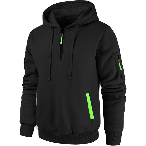 Amazon.com: BKmyth Quarter Zip Pullover Men Hoodies Kangaroo